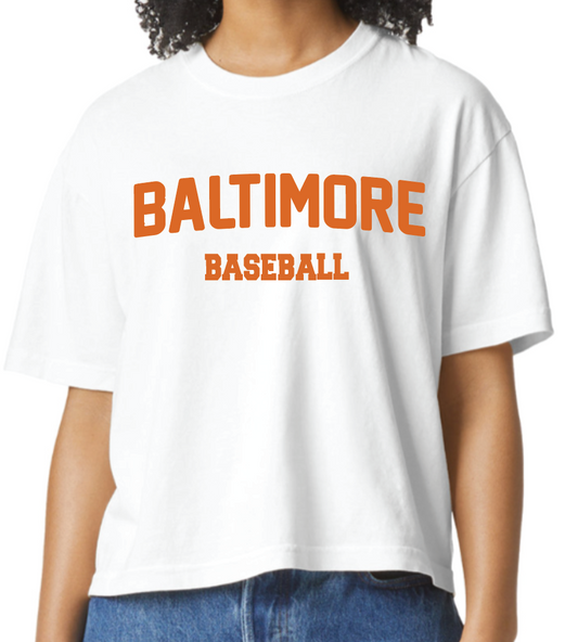 Baltimore Baseball Cropped Tee